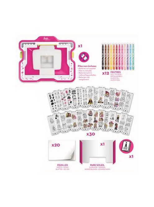 Kreatív készségfejlesztő rajzkészlet, MAPED CREATIV "Lumi Board Barbie" (IMAC907061)