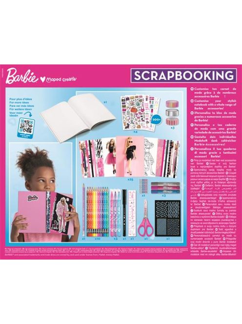 Kreatív scrapbooking készlet, 50 darabos, MAPED CREATIV "Scrapbooking Set - Barbie" (IMAC907062)