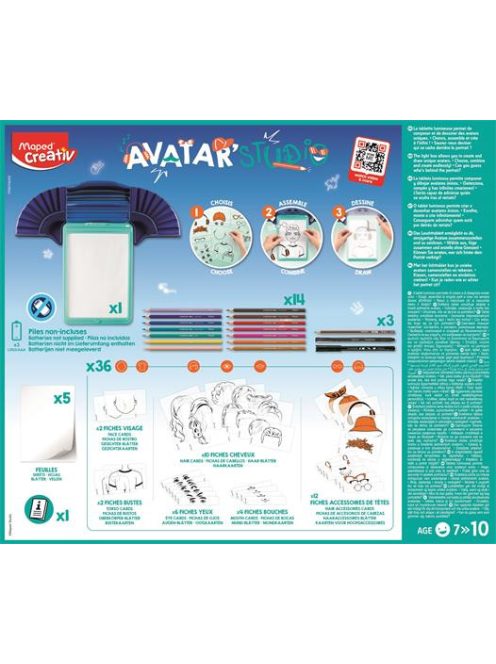 Kreatív rajzkészlet kiegészítőkkel, MAPED CREATIV "Avatar Studio" (IMAC907064)