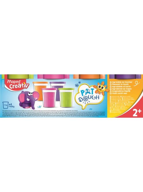 Gyurma készlet, levegőre száradó, 4x114 g, MAPED CREATIV "Pat Dough", vegyes színek (IMAC907201)