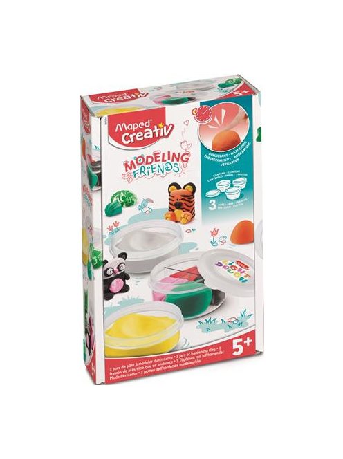 Utántöltő modellező gyurma készlet, levegőre száradó, MAPED CREATIV, "Modeling Friends" (IMAC907203)