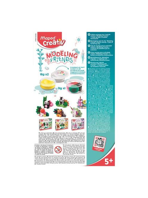 Utántöltő modellező gyurma készlet, levegőre száradó, MAPED CREATIV, "Modeling Friends" (IMAC907203)