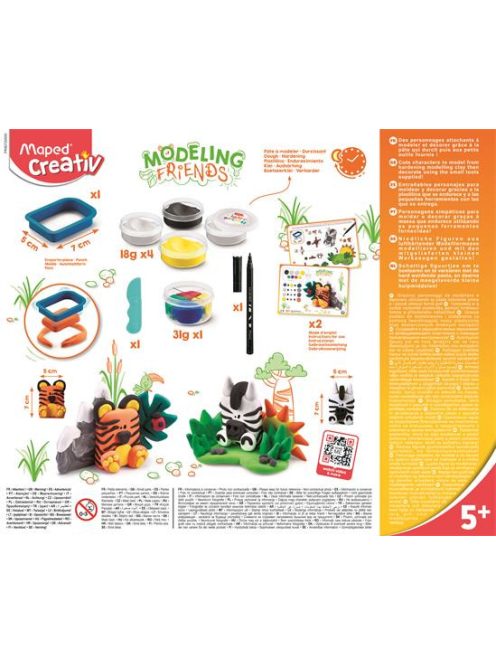 Modellező gyurma készlet, levegőre száradó, MAPED CREATIV, "Modeling Friends Wild", vadvilág (IMAC907205)