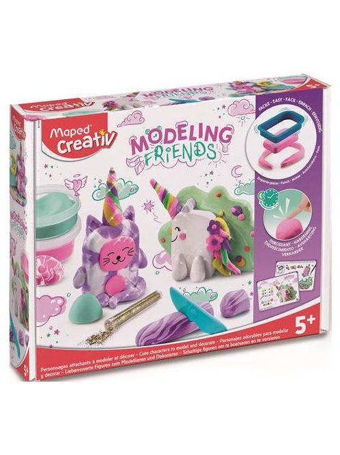 Modellező gyurma készlet, levegőre száradó, MAPED CREATIV, "Modeling Friends Magical", mágikus (IMAC907206)