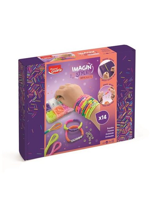 Karkötő készítő készlet, MAPED CREATIV, "Imagin' Style", neon (IMAC907404)