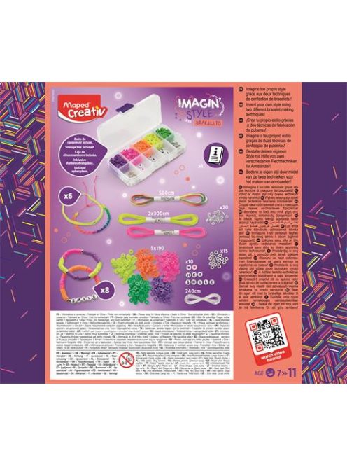 Karkötő készítő készlet, MAPED CREATIV, "Imagin' Style", neon (IMAC907404)