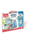 Kreatív készségfejlesztő tábla, átlátszó, törölhető, utazótáskával, MAPED CREATIV, "Travel Board", állati móka (IMAC969310)