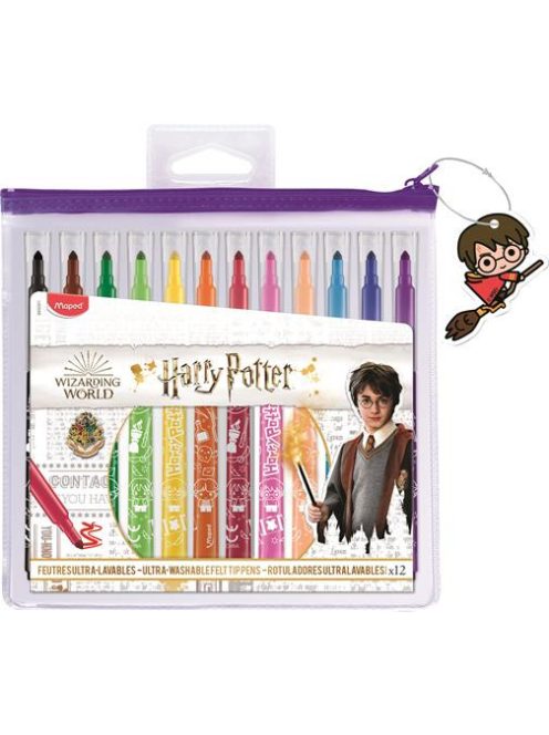 Filctoll készlet, mosható, MAPED "Harry Potter Kids", 12 különböző szín (IMAH845001)
