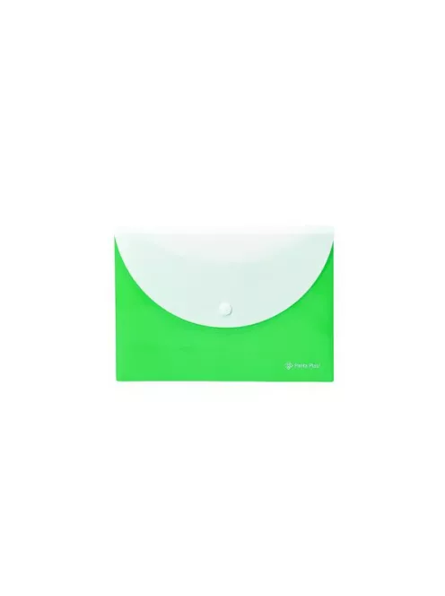 Irattartó tasak, A5, PP, patentos, két zsebes, PANTA PLAST, neon zöld (INP0410008804)