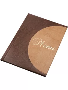   Étlaptartó, A4, bőrhatású, PANTA PLAST "Félkör Menu" , sötétbarna-világos barna (INP3175020)