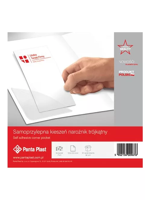 Sarokzseb, 120x120 mm, öntapadó, PANTA PLAST (INP4070003)