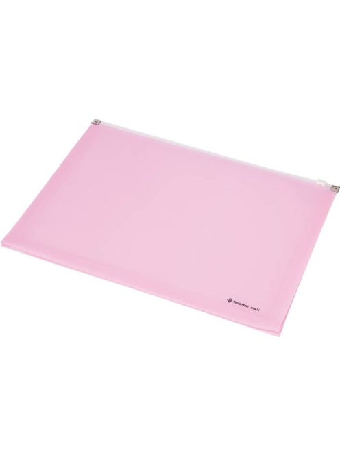 Irattartó tasak, A4, PP, cipzáras, talpas, PANTA PLAST, pasztell rózsaszín (INP4103813)