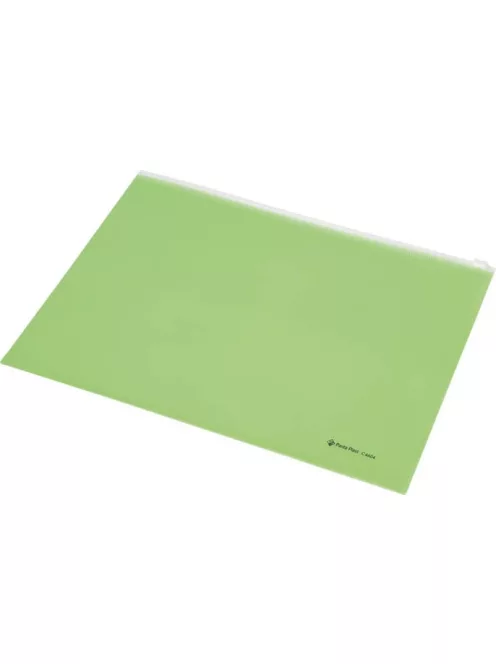 Irattartó tasak, A4, PP, cipzáras, PANTA PLAST, pasztellzöld (INP4103904)
