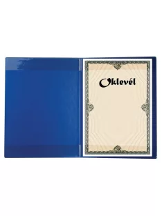 Oklevéltartó, plüss, A4, VICTORIA, kék (IOKT) (IOKT)