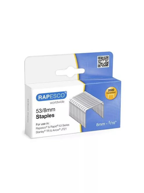 Tűzőkapocs, 53/8, horganyzott, RAPESCO (IR0752)