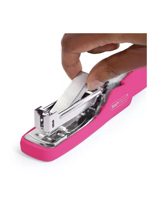 Tűzőgép, 24/6, 26/6, 25 lap, könnyített tűzés, RAPESCO "X5 Less Effort", pink (IR1384)