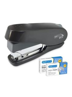   Tűzőgép, 24/6-8, 26/6-8, 50 lap, könnyített tűzés, antibakteriális,  RAPESCO " ECO Luna Less Effort", fekete (IR1466)