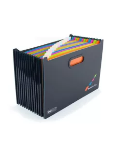   Harmonika irattartó, A4+, PP, 13 rekeszes, RAPESCO "SupaFile Plus", fekete (IR1552)