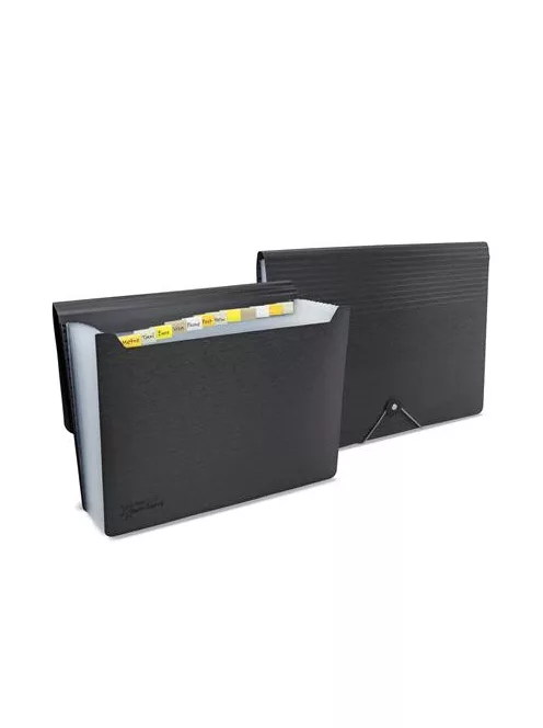 Harmonikamappa, A4, PP, 13 rekeszes, RAPESCO "Germ-Savvy™", matt fekete (IR1638)