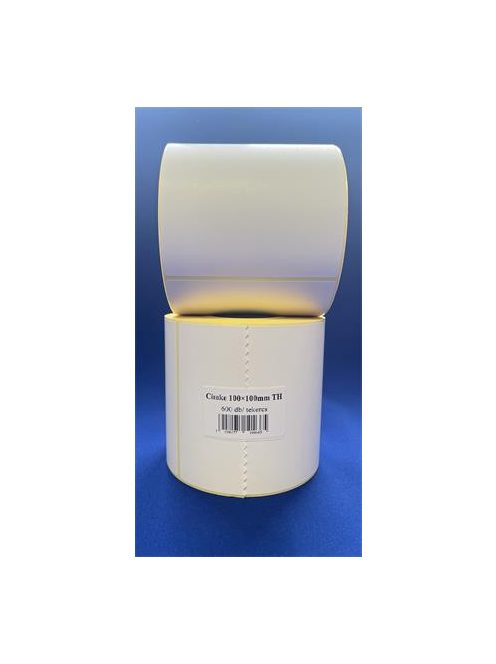 Etikett, thermo, 100x100 mm, 600 etikett/tekercs, fehér (ISCT100100F)
