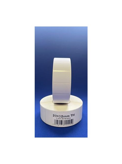 Etikett, thermo, 20x32 mm, 2500 etikett/tekercs, fehér (ISCT2032F)