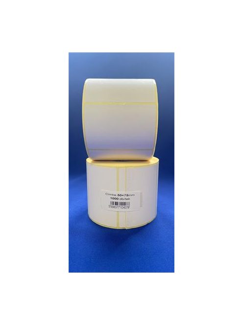 Etikett, thermo, 50x75 mm, 1000 etikett/tekercs, fehér (ISCT5075F)