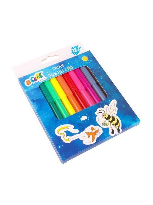 Filctoll készlet, 2 mm, COOL BY VICTORIA, 12 különböző szín (ISCWM12G)