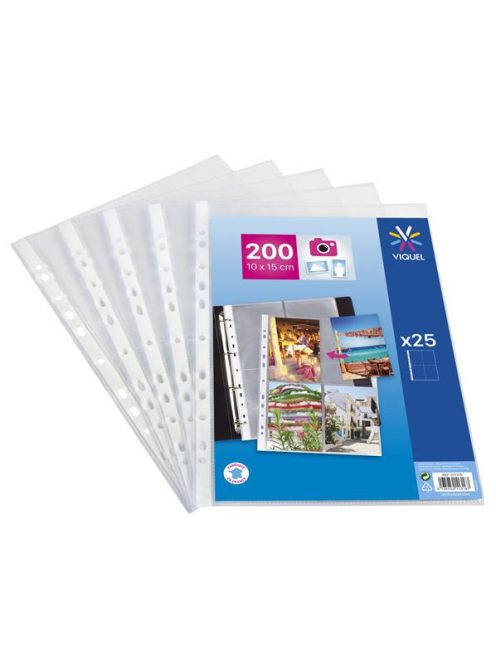 Genotherm, lefűzhető, A4, 90 mikron, 10x15 cm fényképtartó, víztiszta, VIQUEL (IV011316)