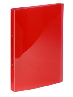   Gyűrűs könyv, 2 gyűrű, 20 mm, A4, PP, VIQUEL "Propyglass", piros (IV020275)