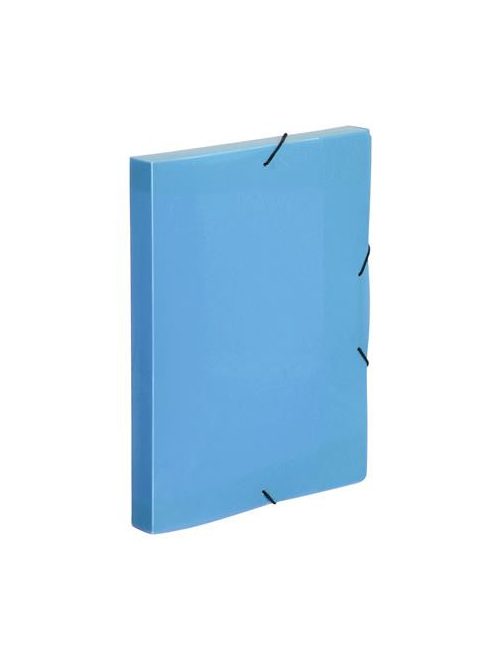 Gumis mappa, 30 mm, PP, A4, VIQUEL "Coolbox", áttetsző kék (IV021372)