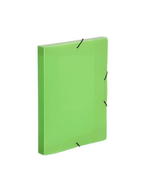 Gumis mappa, 30 mm, PP, A4, VIQUEL "Coolbox", áttetsző zöld (IV021373)