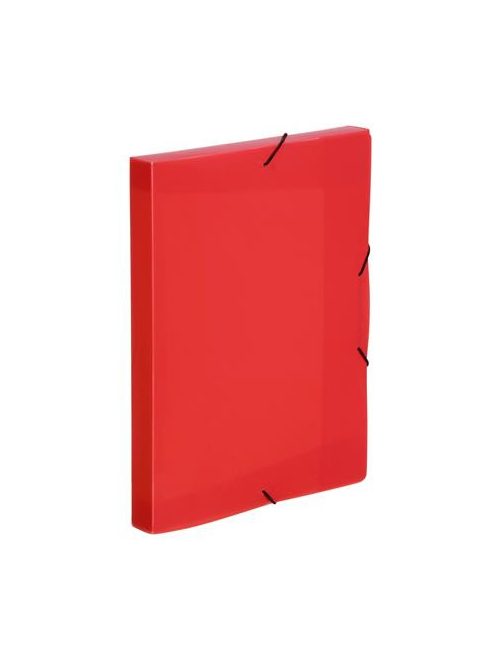 Gumis mappa, 30 mm, PP, A4, VIQUEL "Coolbox", áttetsző piros (IV021375)
