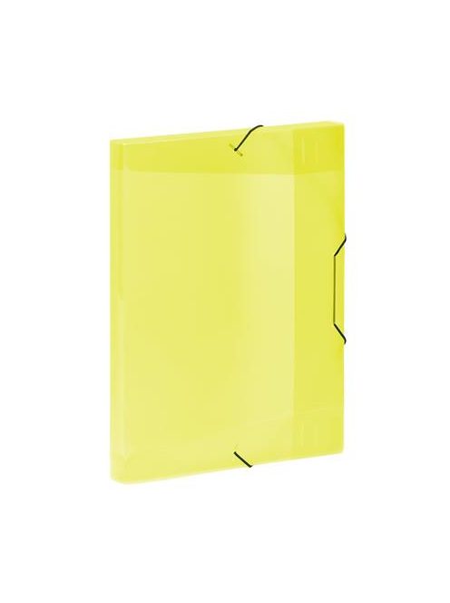 Gumis mappa, 30 mm, PP, A4, VIQUEL "Coolbox", áttetsző sárga (IV021392)
