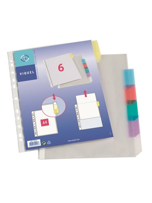Genotherm, lefűzhető, jelölőfüles, A4, 90 mikron, víztiszta, 6 részes, VIQUEL (IV154116)