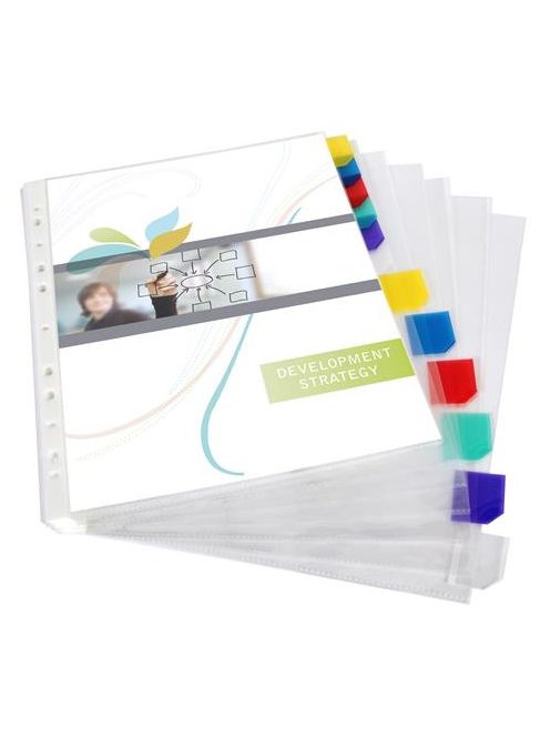 Genotherm, lefűzhető, jelölőfüles, A4, 90 mikron, víztiszta, 12 részes, VIQUEL (IV154316)