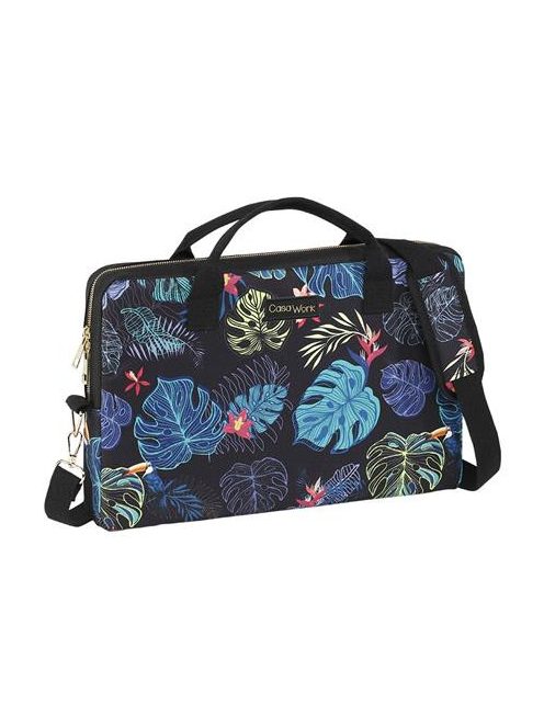 Notebook táska, 15,6", VIQUEL CASAWORK "Tropical", fekete-kék (IV752871)