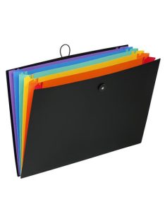   Harmonikamappa, PP, A3, 6 rekeszes, VIQUEL "Rainbow Class", fekete (IV999767)