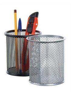   Írószertartó, fémhálós, VICTORIA, fekete (IVIC03) (IVIC03)