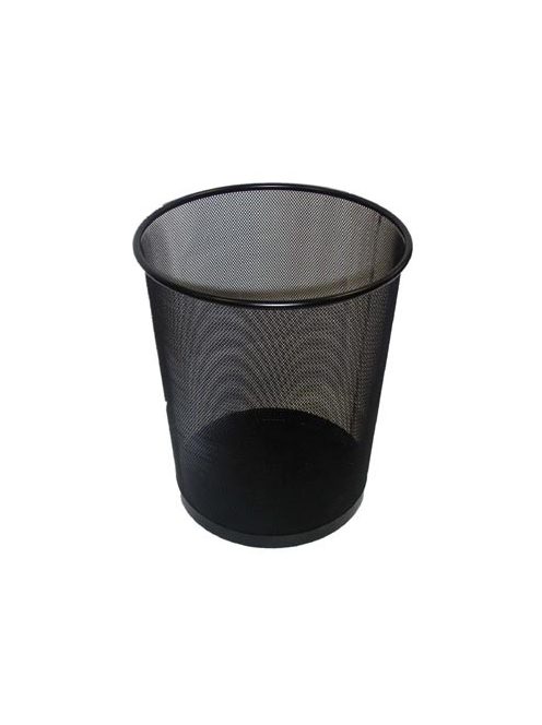 Papírkosár, fémhálós, VICTORIA, fekete (IVIC08) (IVIC08)