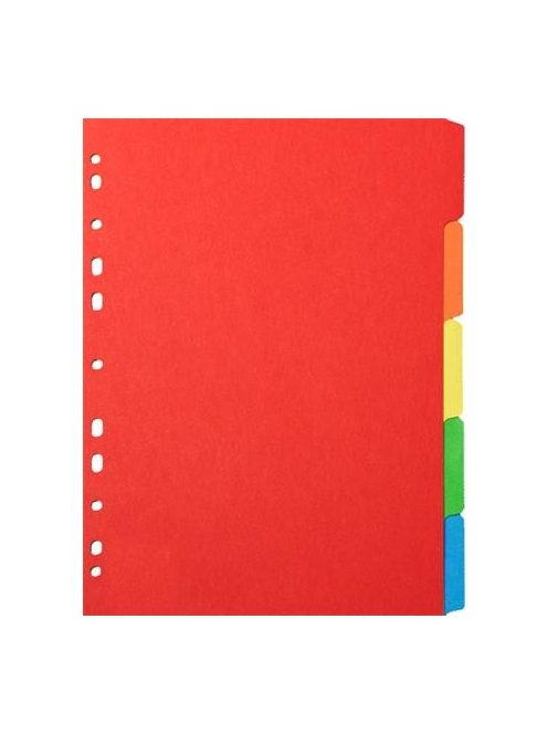 Regiszter, karton, A4, 5 részes, VICTORIA, színes (IVRKSZ05)