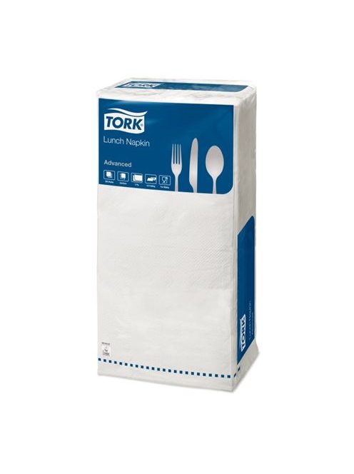 Szalvéta, 1/4 hajtogatott, 2 rétegű, 32,5x32,8 cm, Advanced, TORK "Lunch", fehér (KHH187)
