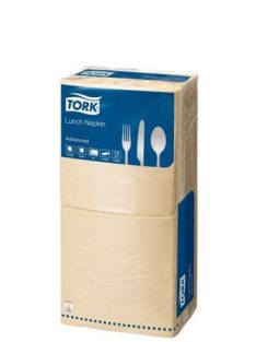   Szalvéta, 1/4 hajtogatott, 2 rétegű, 33x33 cm, Advanced, TORK "Lunch", homokszín (KHH188)