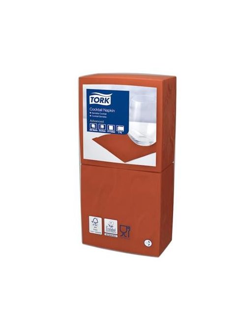 Szalvéta, 1/4 hajtogatott, 2 rétegű, 32,5x32,8 cm, Advanced, TORK "Lunch", terrakotta (KHH189)