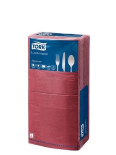   Szalvéta, 1/4 hajtogatott, 2 rétegű, 32x32 cm, Advanced, TORK "Lunch", bordó (KHH197)