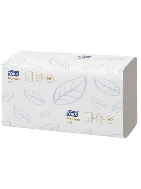 Kéztörlő, Interfold hajtás, 2 rétegű, 100 lap, H2 rendszer, Premium, TORK "Xpress® Soft Multifold", fehér (KHH291)