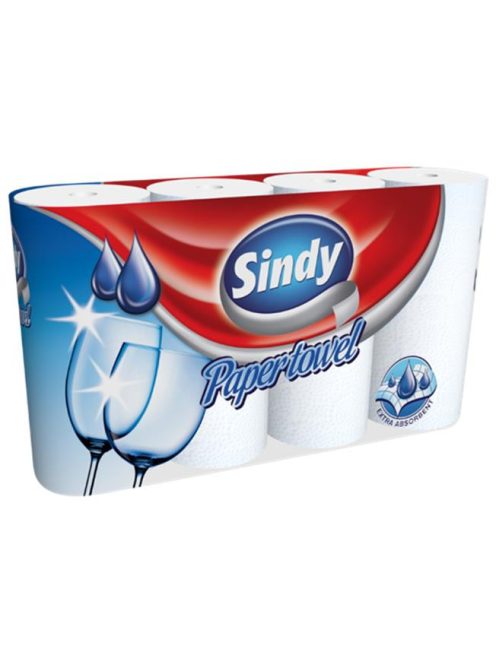 Háztartási papírtörlő, 2 rétegű, 4 tekercses, "Sindy" (KHH293)