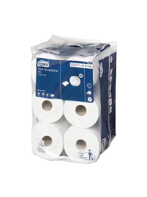Toalettpapír, T9 rendszer, 2 rétegű, 14,9 cm átmérő, TORK " SmartOne® Mini", fehér (KHH394)