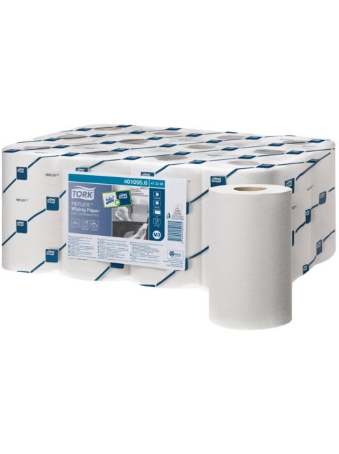 Törlőpapír, tekercses, 13 cm átmérő, M3 rendszer, 1 rétegű, Advanced, TORK "Reflex™", fehér (KHH449)
