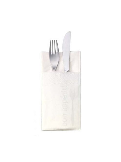 Szalvéta, 1/8 hajtogatott, 3 rétegű, 39x40 cm, TORK "Soft Bon Appetit Cutlery Pocket", decor (KHH469)