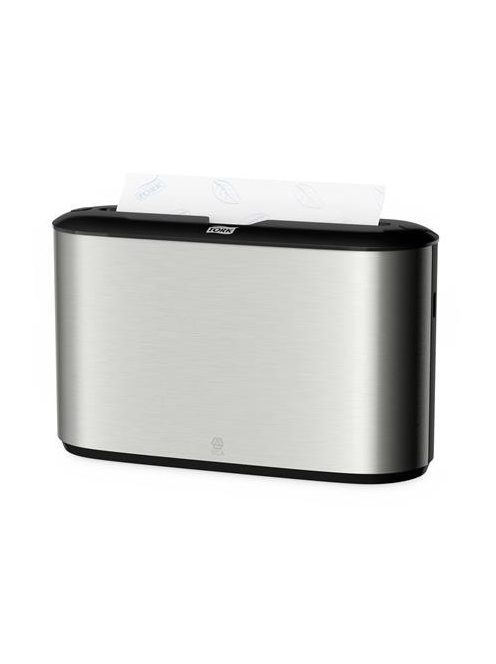 Kéztörlő adagoló, pultra tehető, H2 rendszer, Image Line, TORK "Xpress® Multifold", rozsdamentes (KHH502)